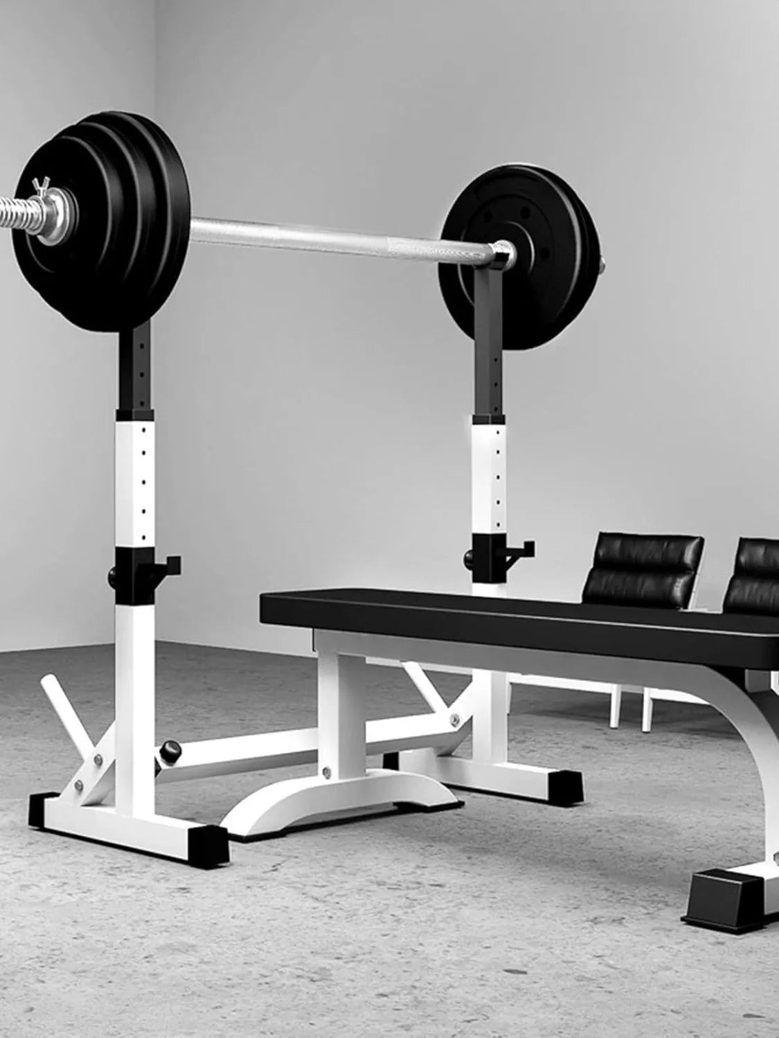 Hot Sale Adjustable Squat Rack Heavy Duty Barbell Weight Lifting Stands Commercial Gym Bench Press Safety Strength Training
