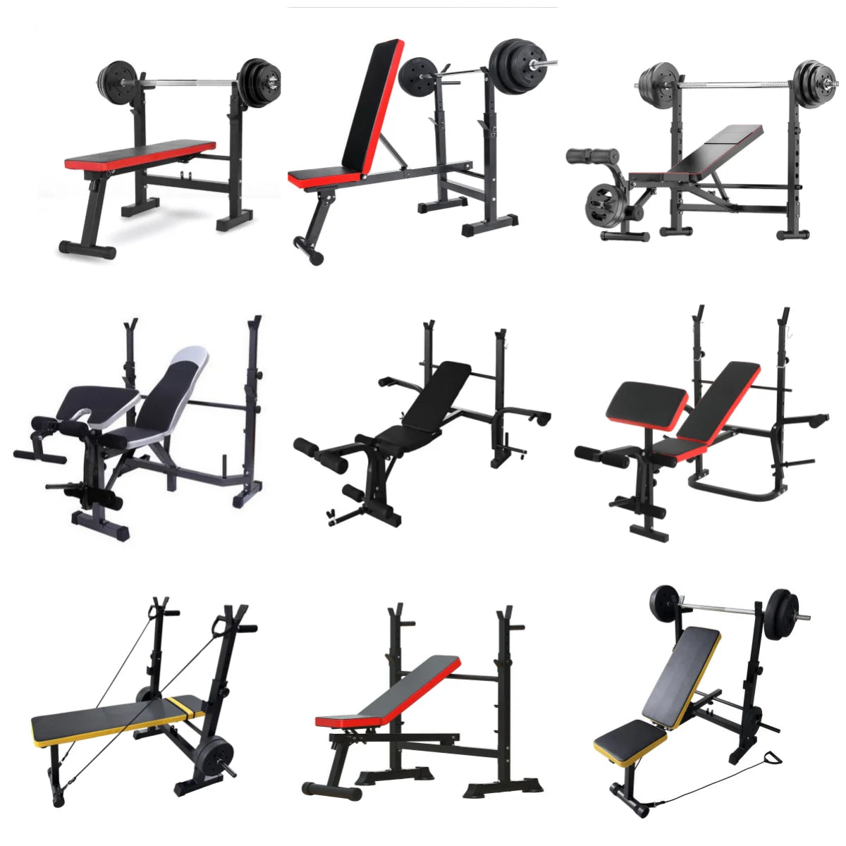 Adjustable Weight Lifting Bench With Chest Fly & Leg Extension Multi Purpose Home Fitness Training Equipment