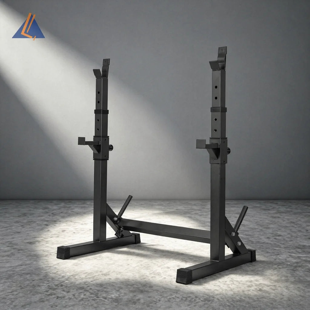 Hot Sale Adjustable Squat Rack Heavy Duty Barbell Weight Lifting Stands Commercial Gym Bench Press Safety Strength Training