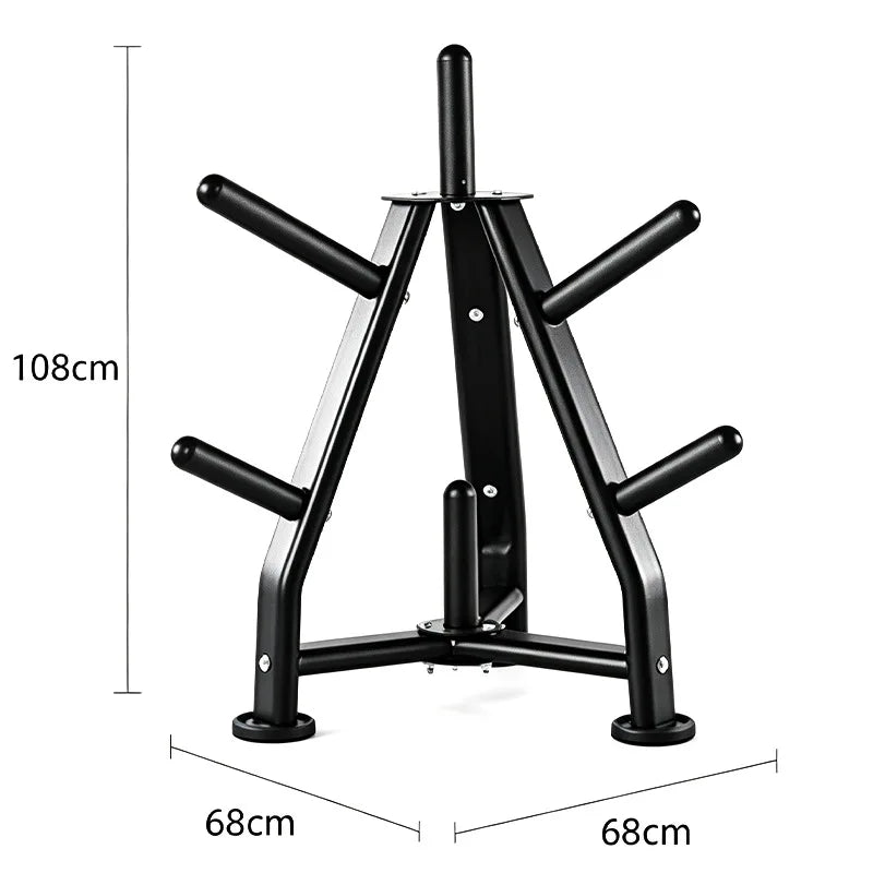 Hot Sale Tripod Steel Safety Heavy Duty Barbell Plate Storage Rack Commercial Gym Fitness Equipment Organizer