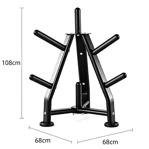Hot Sale Tripod Steel Safety Heavy Duty Barbell Plate Storage Rack Commercial Gym Fitness Equipment Organizer