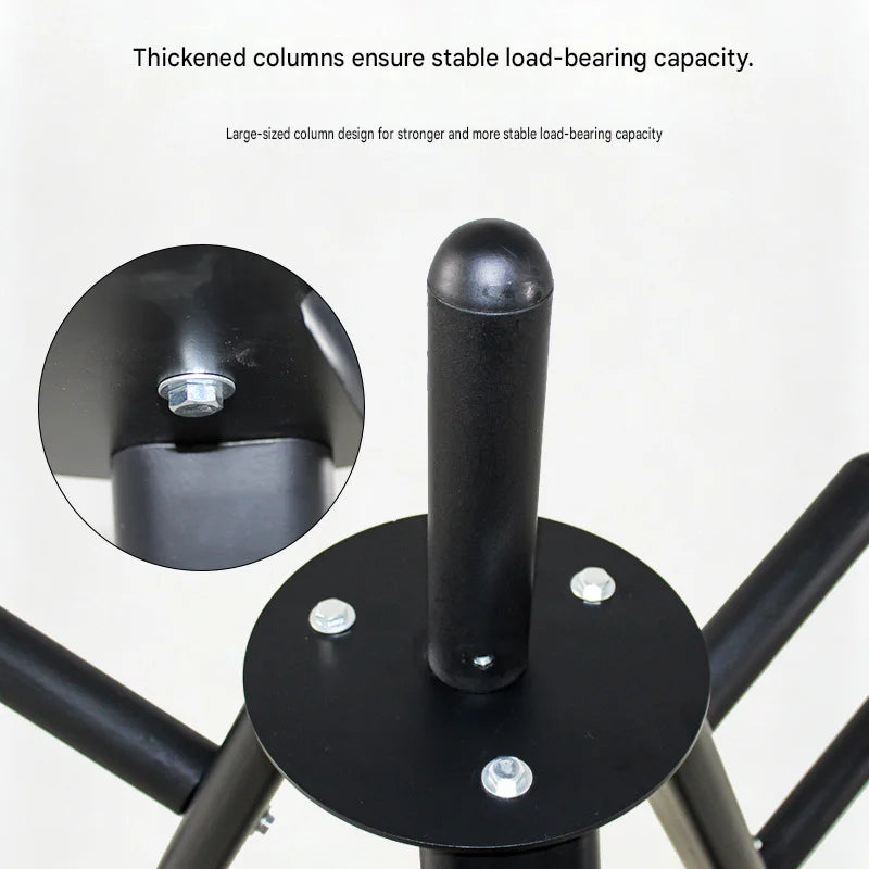 Hot Sale Tripod Steel Safety Heavy Duty Barbell Plate Storage Rack Commercial Gym Fitness Equipment Organizer