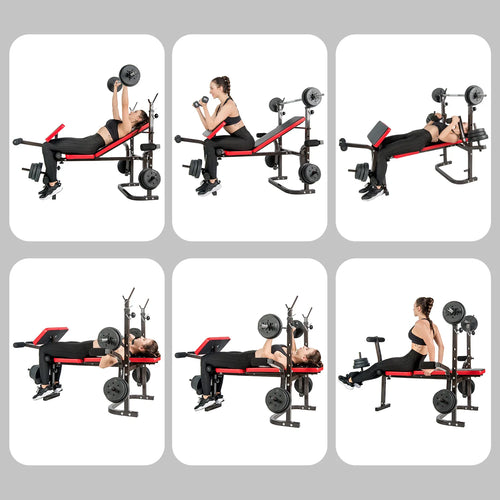 Adjustable Weight Lifting Bench With Chest Fly & Leg Extension Multi Purpose Home Fitness Training Equipment