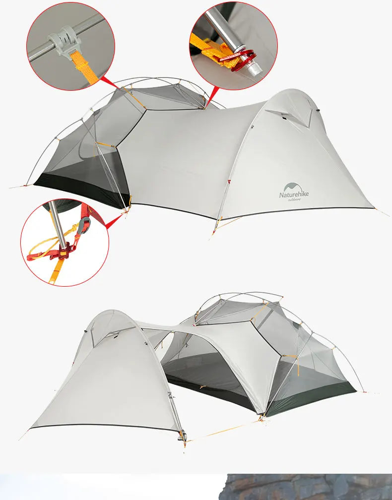 Naturehike Mongar UL PRO 1-3 People Tent 20D Ultralight Travel Waterproof Hiking Survival Outdoor Camping Portable Sun Shelter