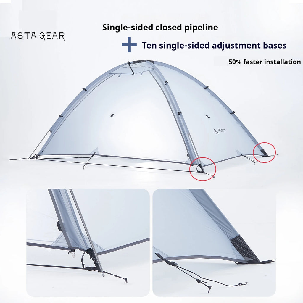 Astagear Vista 2  2-Person Lightweight Silicone-Coated Fast Setup Outdoor Camping Tent, Windproof & Waterproof for Hiking & Mou