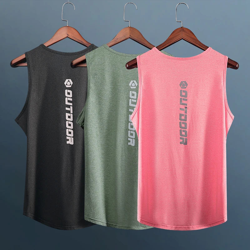 Sports Vest Men's Sports Fitness Running T-Shirt Summer Fashion Loose Basketball Suit Quick Drying Camisole Training Clothes Top