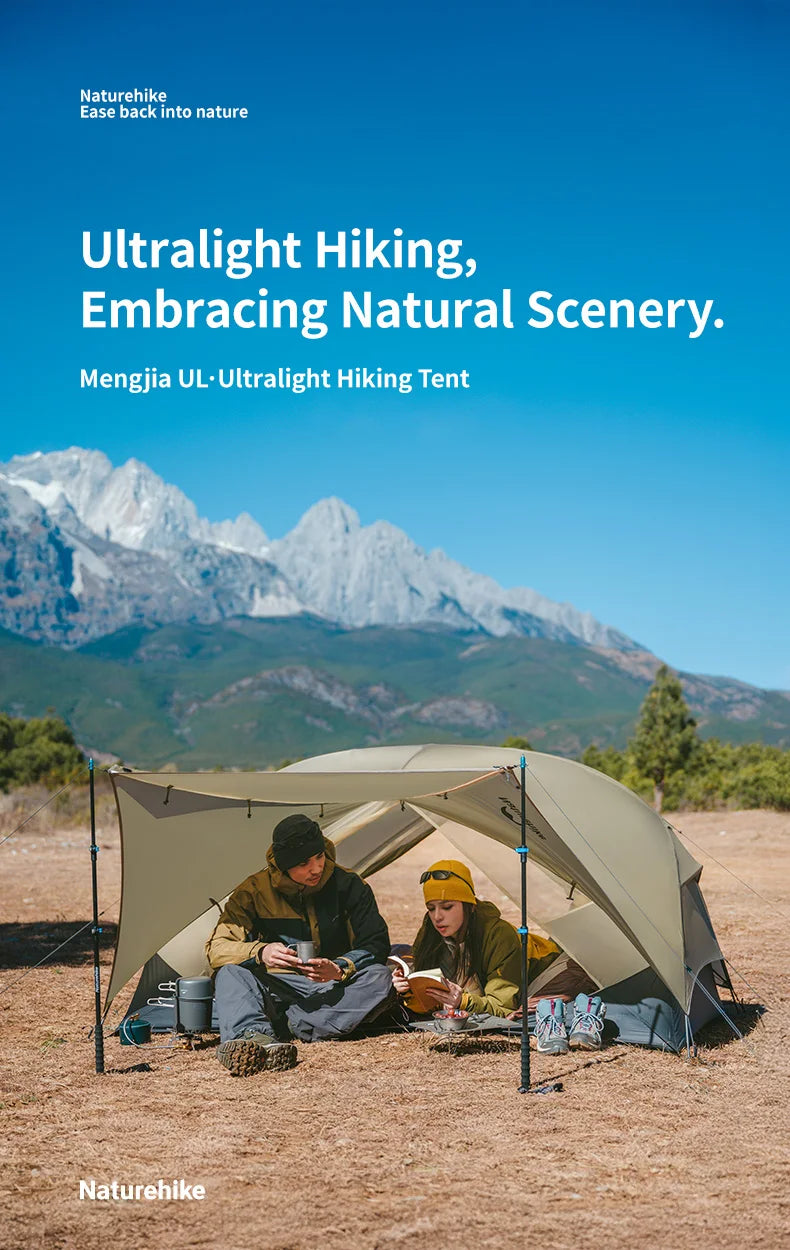 Naturehike Mongar UL PRO 1-3 People Tent 20D Ultralight Travel Waterproof Hiking Survival Outdoor Camping Portable Sun Shelter