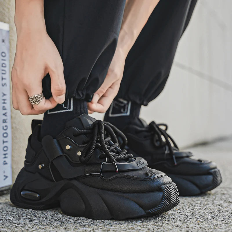 Fashionable Men's Casual Sports Shoes, with Thick Soles That Are Wear-Resistant and Height-Increasing, Comfortable and Breathable, Suitable for Both Sports and Leisure