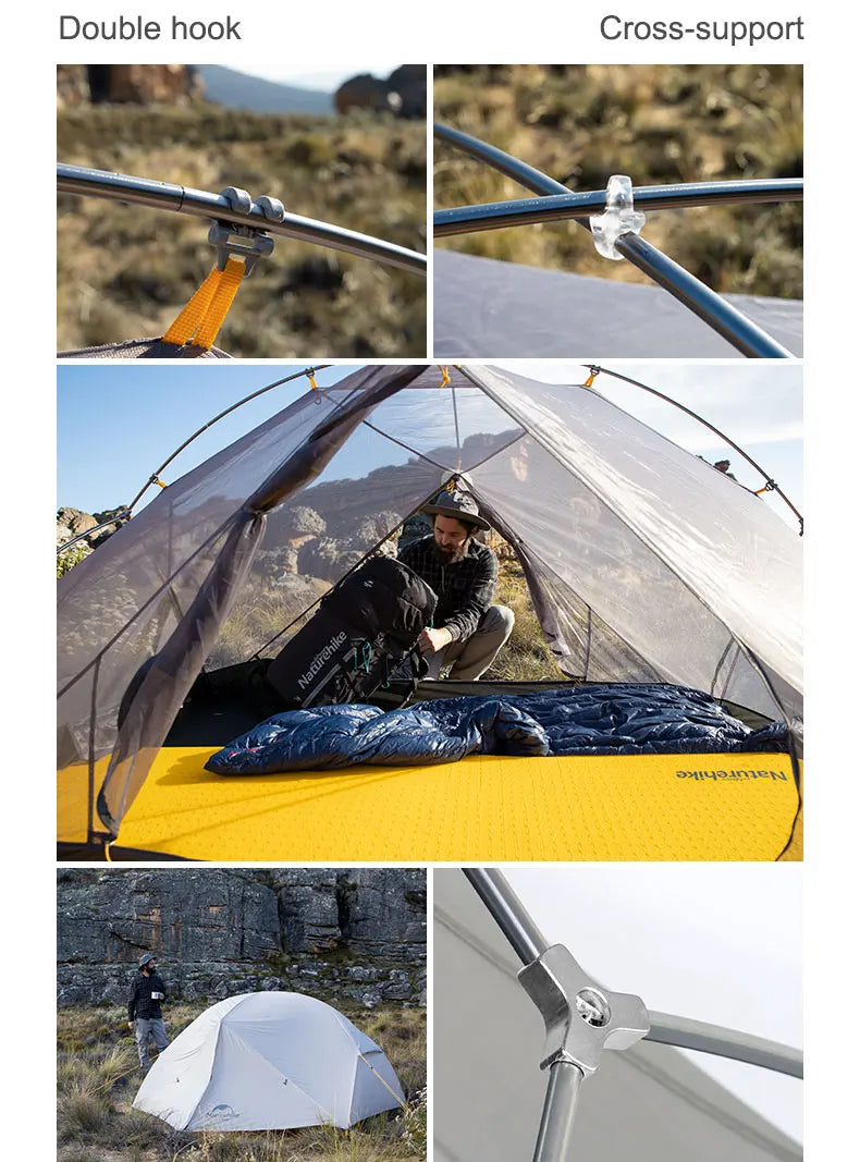Naturehike Mongar UL PRO 1-3 People Tent 20D Ultralight Travel Waterproof Hiking Survival Outdoor Camping Portable Sun Shelter