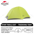 Naturehike Trails EXT Trekking Tent Outdoor Camping Overnight Waterproof Anti-storm Single Person Hiking Tents Sun Shelter
