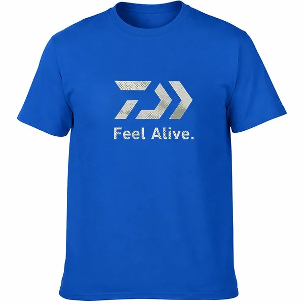 2026 New Sports Breathable T-shirt, Outdoor Fishing Style Letter Arrow Printed Casual T-shirt, Luxurious Short Sleeved Shirt