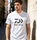 Men Casual O‑Neck T‑Shirt Feel Alive Arrow Graphic Short Sleeve Tees Male Streetwear Cotton Tops Daily Holiday Men's Clothing