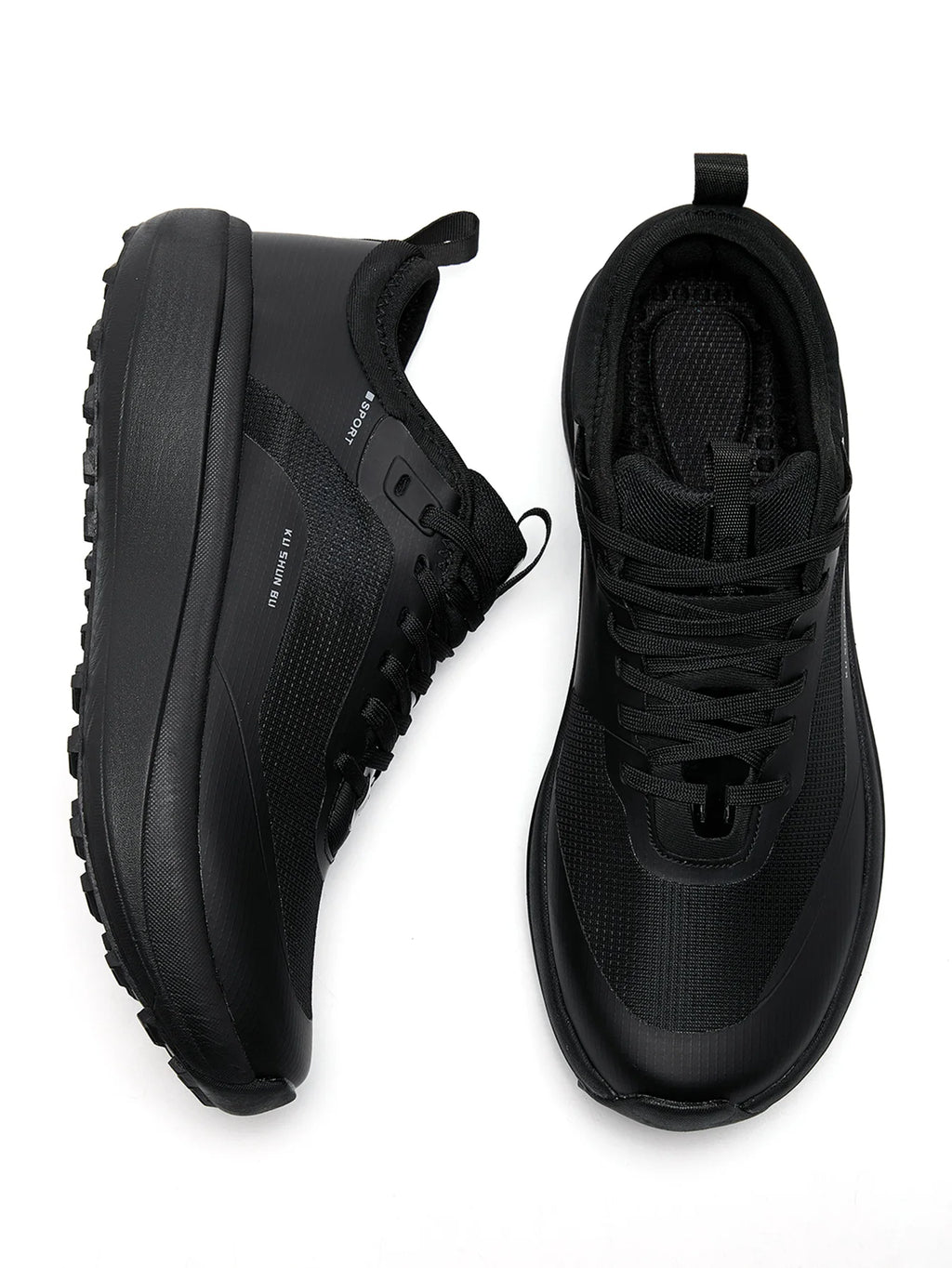 Men's Outdoor Athletic Shoes with Anti-Slip, Wear-Resistant, Breathable, and Casual Design in Black