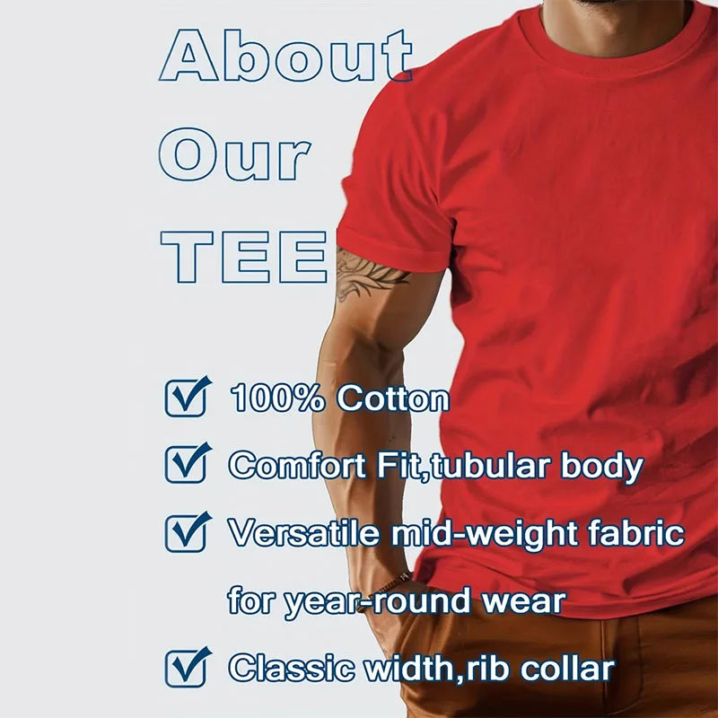 Men Casual O‑Neck T‑Shirt Feel Alive Arrow Graphic Short Sleeve Tees Male Streetwear Cotton Tops Daily Holiday Men's Clothing