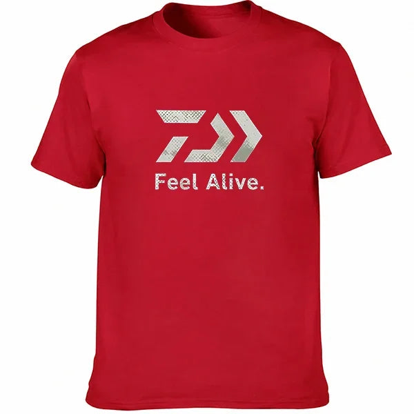 2026 New Sports Breathable T-shirt, Outdoor Fishing Style Letter Arrow Printed Casual T-shirt, Luxurious Short Sleeved Shirt