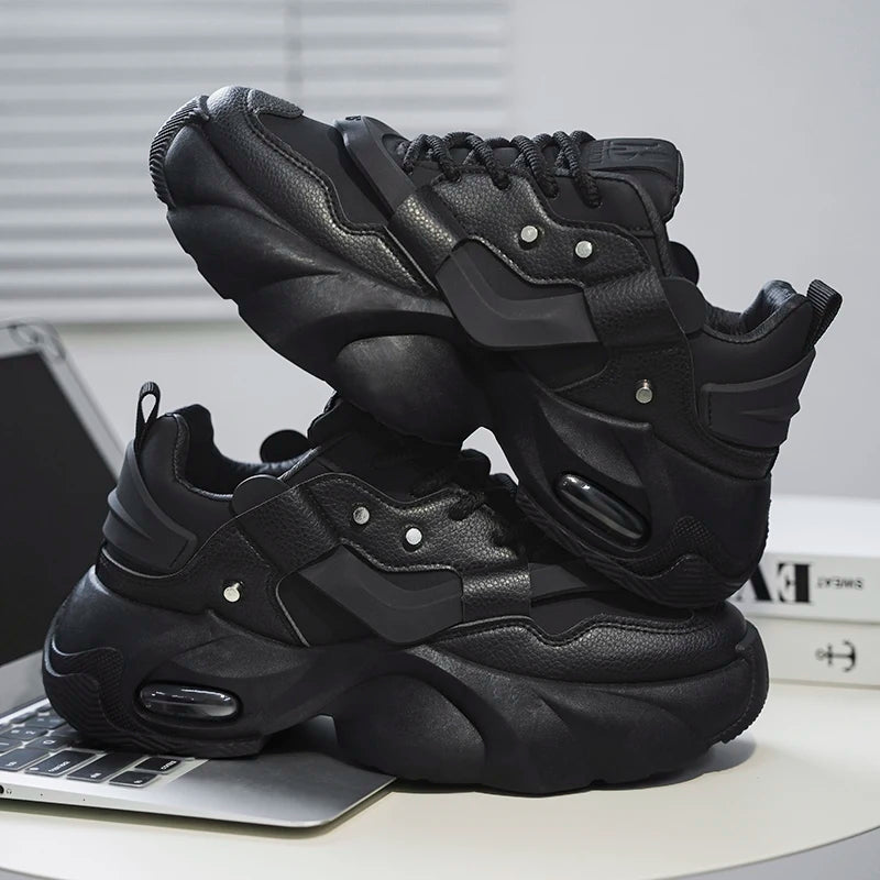 Fashionable Men's Casual Sports Shoes, with Thick Soles That Are Wear-Resistant and Height-Increasing, Comfortable and Breathable, Suitable for Both Sports and Leisure