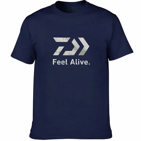 2026 New Sports Breathable T-shirt, Outdoor Fishing Style Letter Arrow Printed Casual T-shirt, Luxurious Short Sleeved Shirt