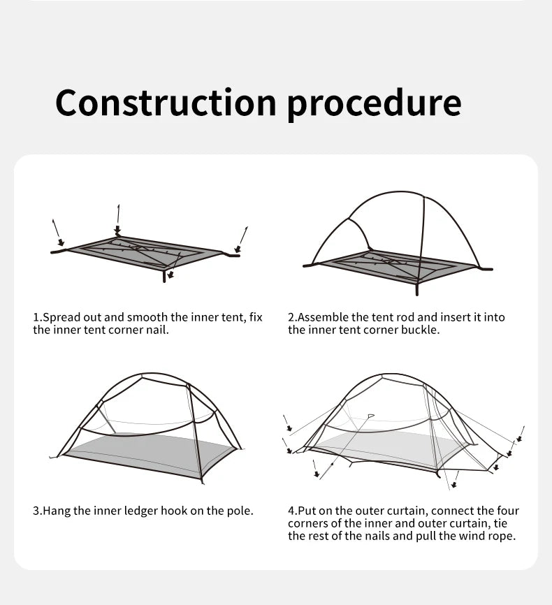 Naturehike 2026 New Cloud Base Tent Ultralight Waterproof Large Foyer Shelter Tent Travel 1-2 Person Portable Camping Tents