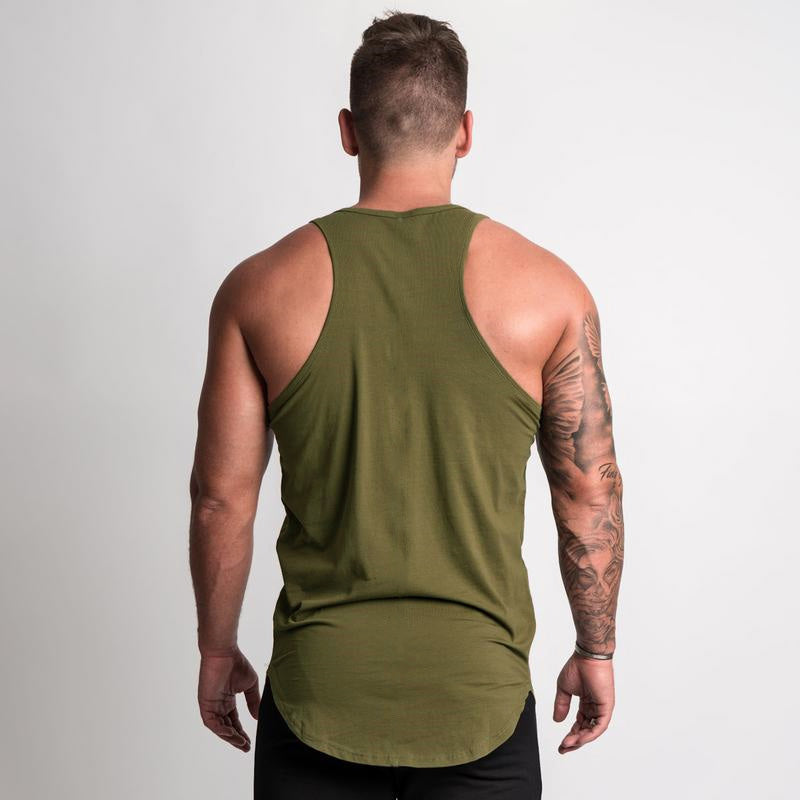 Cotton Material Summer Fitness Sports Vest Men's T-shirt Comfortable Bottoming Sweatshirt Workout Clothes