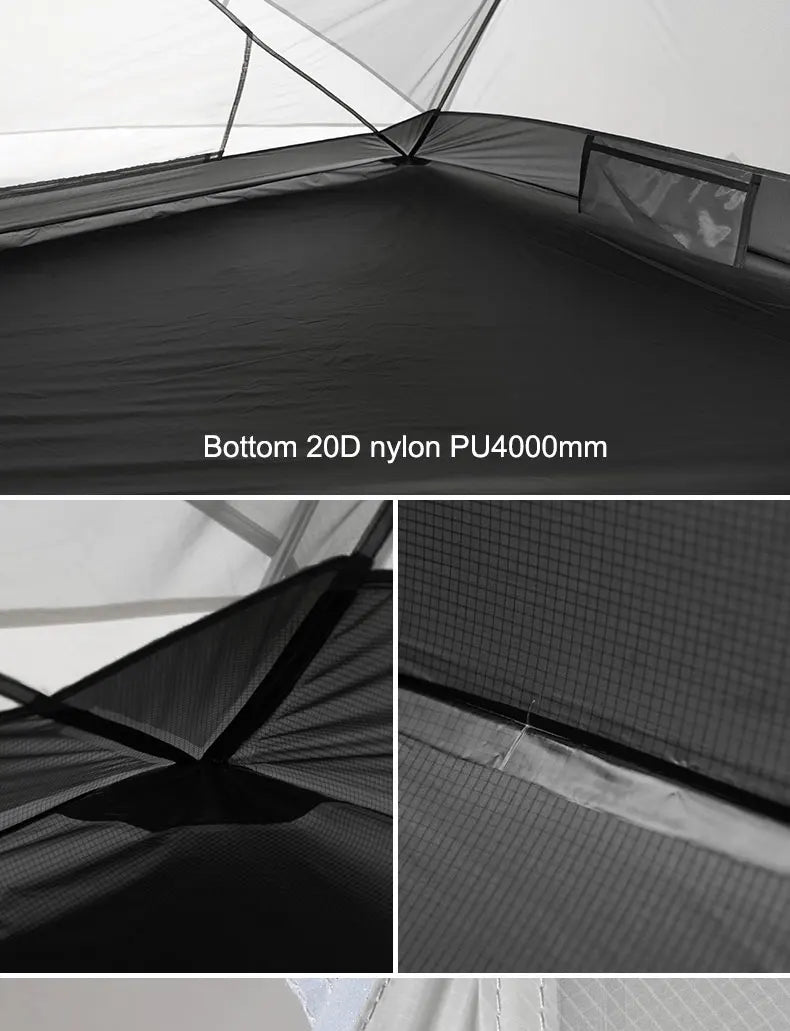 Naturehike Mongar UL PRO 1-3 People Tent 20D Ultralight Travel Waterproof Hiking Survival Outdoor Camping Portable Sun Shelter