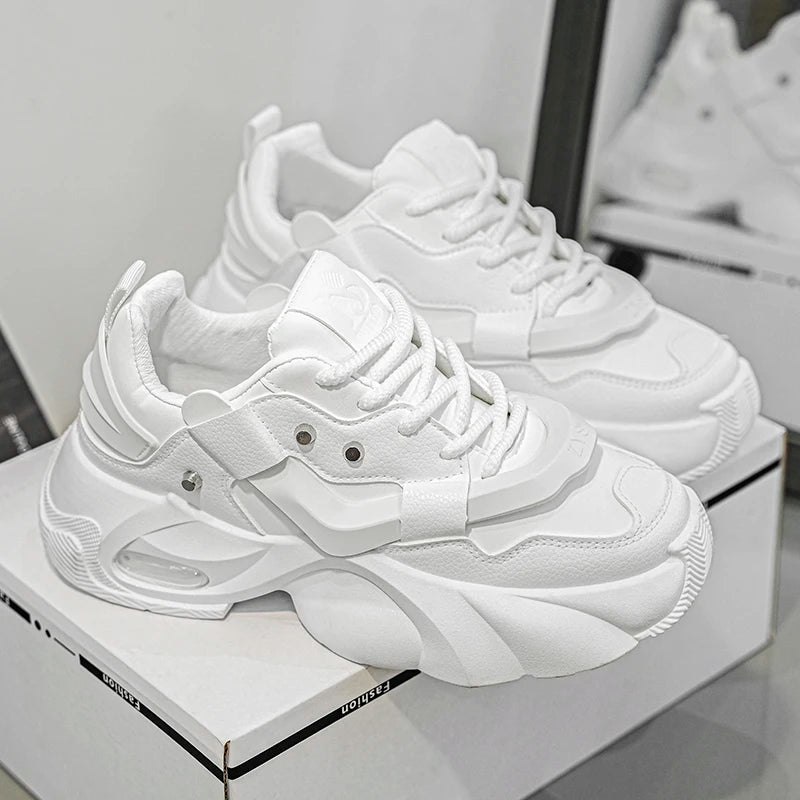 Fashionable Men's Casual Sports Shoes, with Thick Soles That Are Wear-Resistant and Height-Increasing, Comfortable and Breathable, Suitable for Both Sports and Leisure