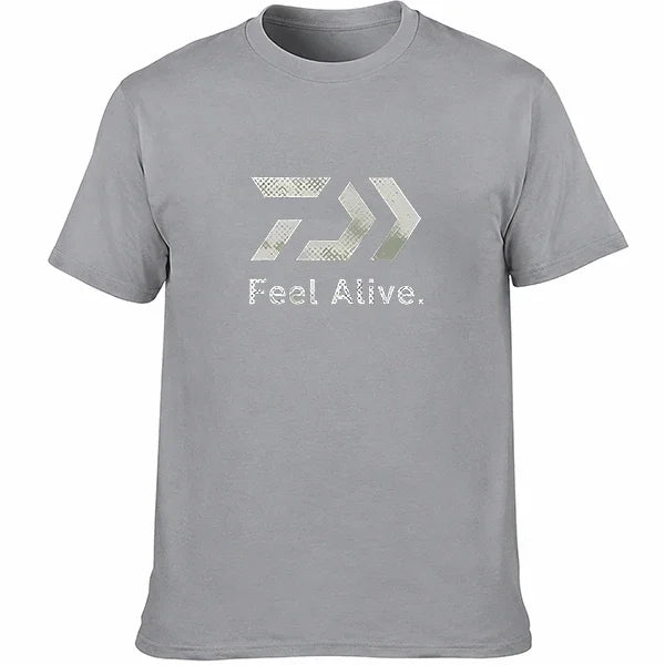 2026 New Sports Breathable T-shirt, Outdoor Fishing Style Letter Arrow Printed Casual T-shirt, Luxurious Short Sleeved Shirt