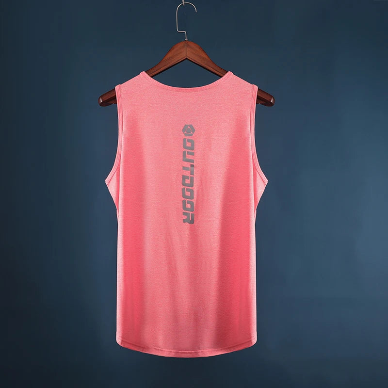 Sports Vest Men's Sports Fitness Running T-Shirt Summer Fashion Loose Basketball Suit Quick Drying Camisole Training Clothes Top