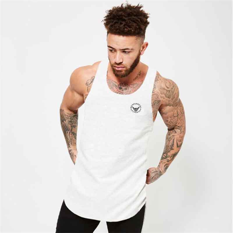Cotton Material Summer Fitness Sports Vest Men's T-shirt Comfortable Bottoming Sweatshirt Workout Clothes