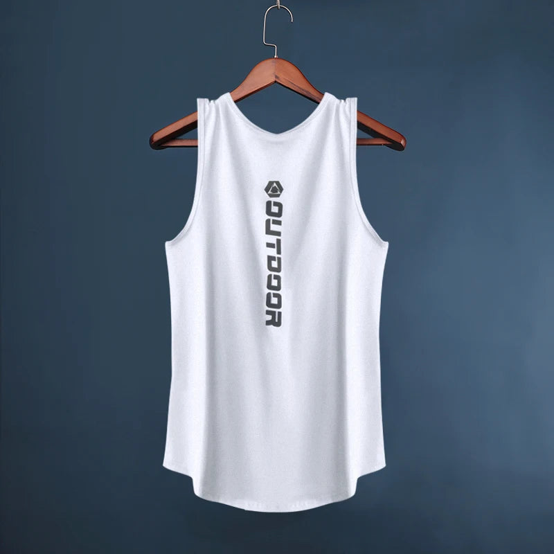Sports Vest Men's Sports Fitness Running T-Shirt Summer Fashion Loose Basketball Suit Quick Drying Camisole Training Clothes Top