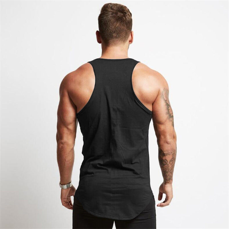 Cotton Material Summer Fitness Sports Vest Men's T-shirt Comfortable Bottoming Sweatshirt Workout Clothes