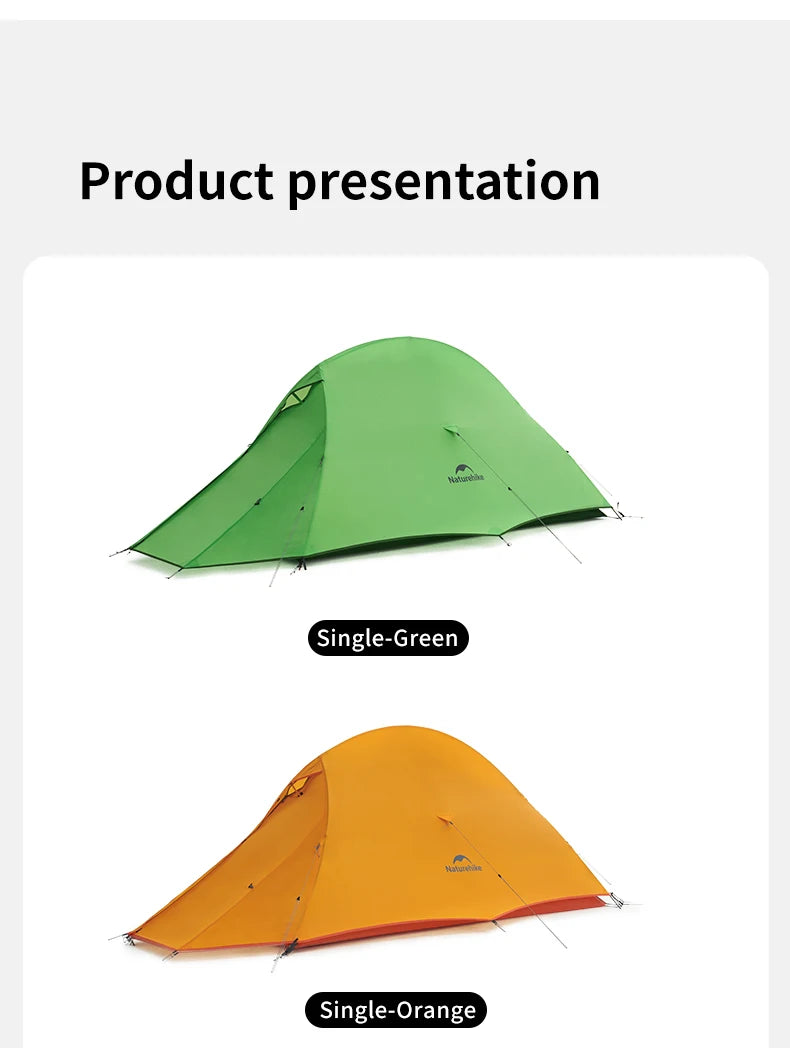 Naturehike 2026 New Cloud Base Tent Ultralight Waterproof Large Foyer Shelter Tent Travel 1-2 Person Portable Camping Tents