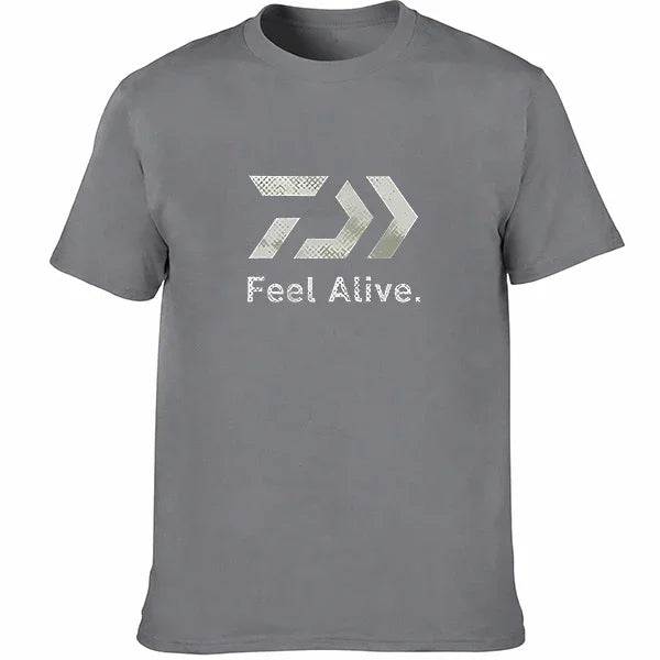 2026 New Sports Breathable T-shirt, Outdoor Fishing Style Letter Arrow Printed Casual T-shirt, Luxurious Short Sleeved Shirt