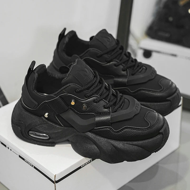 Fashionable Men's Casual Sports Shoes, with Thick Soles That Are Wear-Resistant and Height-Increasing, Comfortable and Breathable, Suitable for Both Sports and Leisure