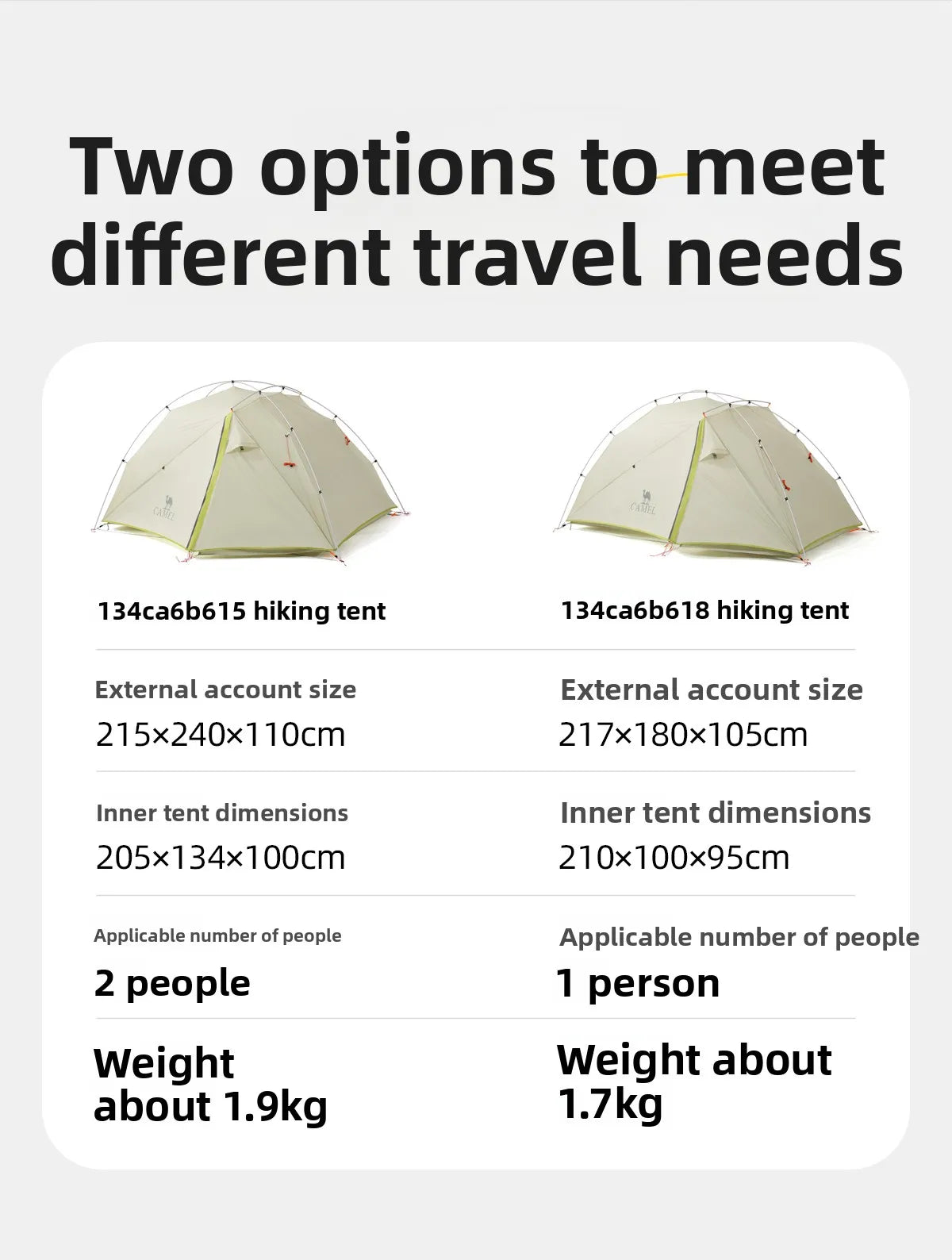 Golden Camel 20D Ultralight Travel Tent 1-2 People Waterproof Hiking Survival Outdoor Camping Portable Backpacking Shelter Tent
