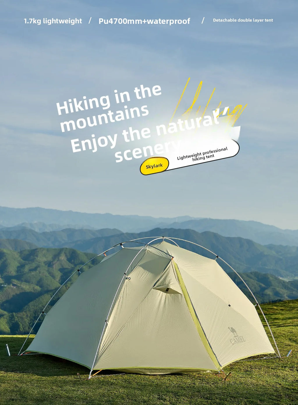 Golden Camel 20D Ultralight Travel Tent 1-2 People Waterproof Hiking Survival Outdoor Camping Portable Backpacking Shelter Tent