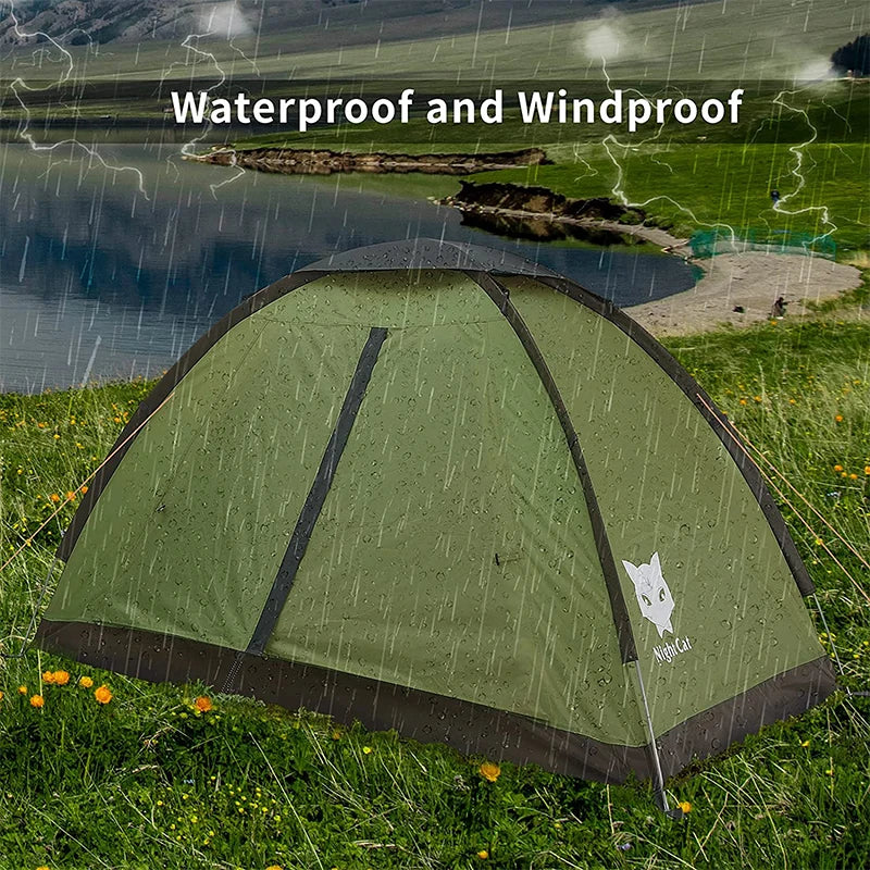 Night Cat Tent for 1 to 2 Persons, Lightweight Waterproof Camping Hiking Backpack Tent