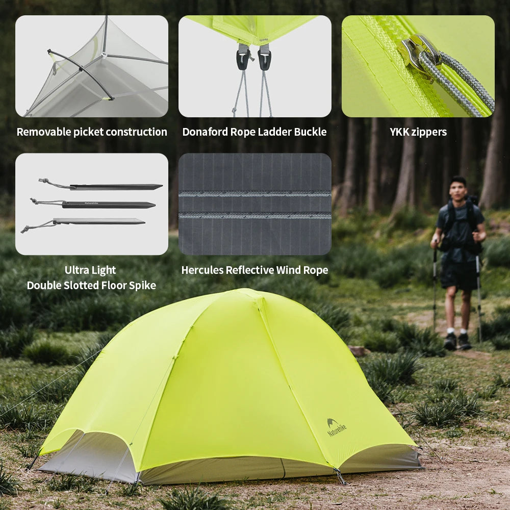 Naturehike Trails EXT Trekking Tent Outdoor Camping Overnight Waterproof Anti-storm Single Person Hiking Tents Sun Shelter