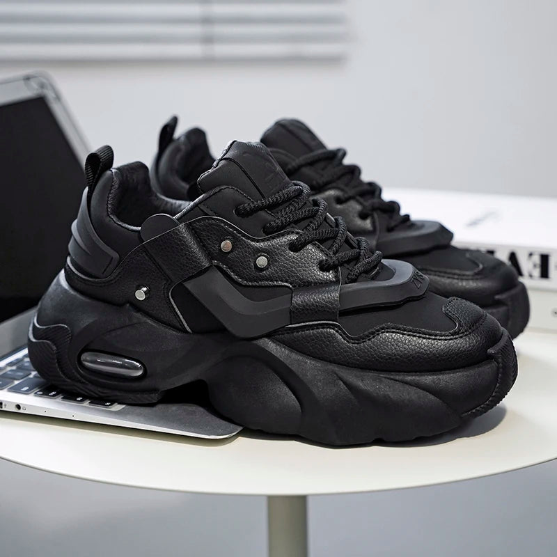 Fashionable Men's Casual Sports Shoes, with Thick Soles That Are Wear-Resistant and Height-Increasing, Comfortable and Breathable, Suitable for Both Sports and Leisure