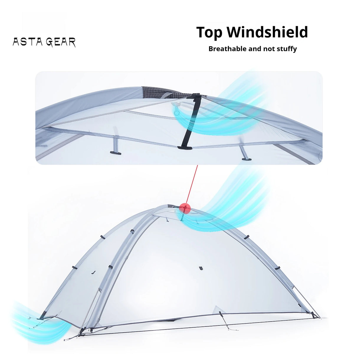 Astagear Vista 2  2-Person Lightweight Silicone-Coated Fast Setup Outdoor Camping Tent, Windproof & Waterproof for Hiking & Mou