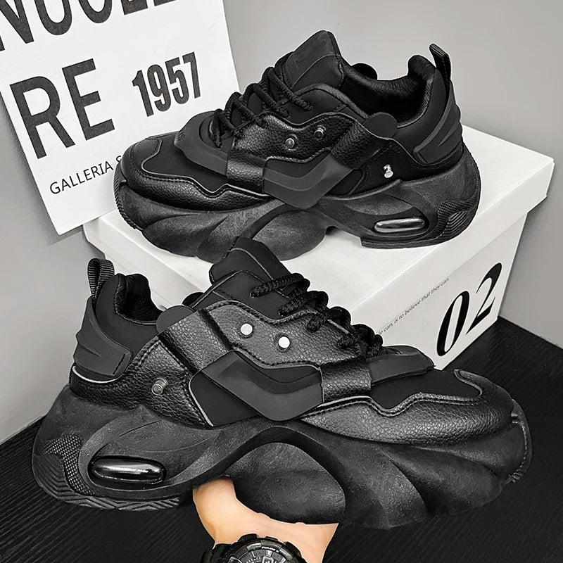 Fashionable Men's Casual Sports Shoes, with Thick Soles That Are Wear-Resistant and Height-Increasing, Comfortable and Breathable, Suitable for Both Sports and Leisure
