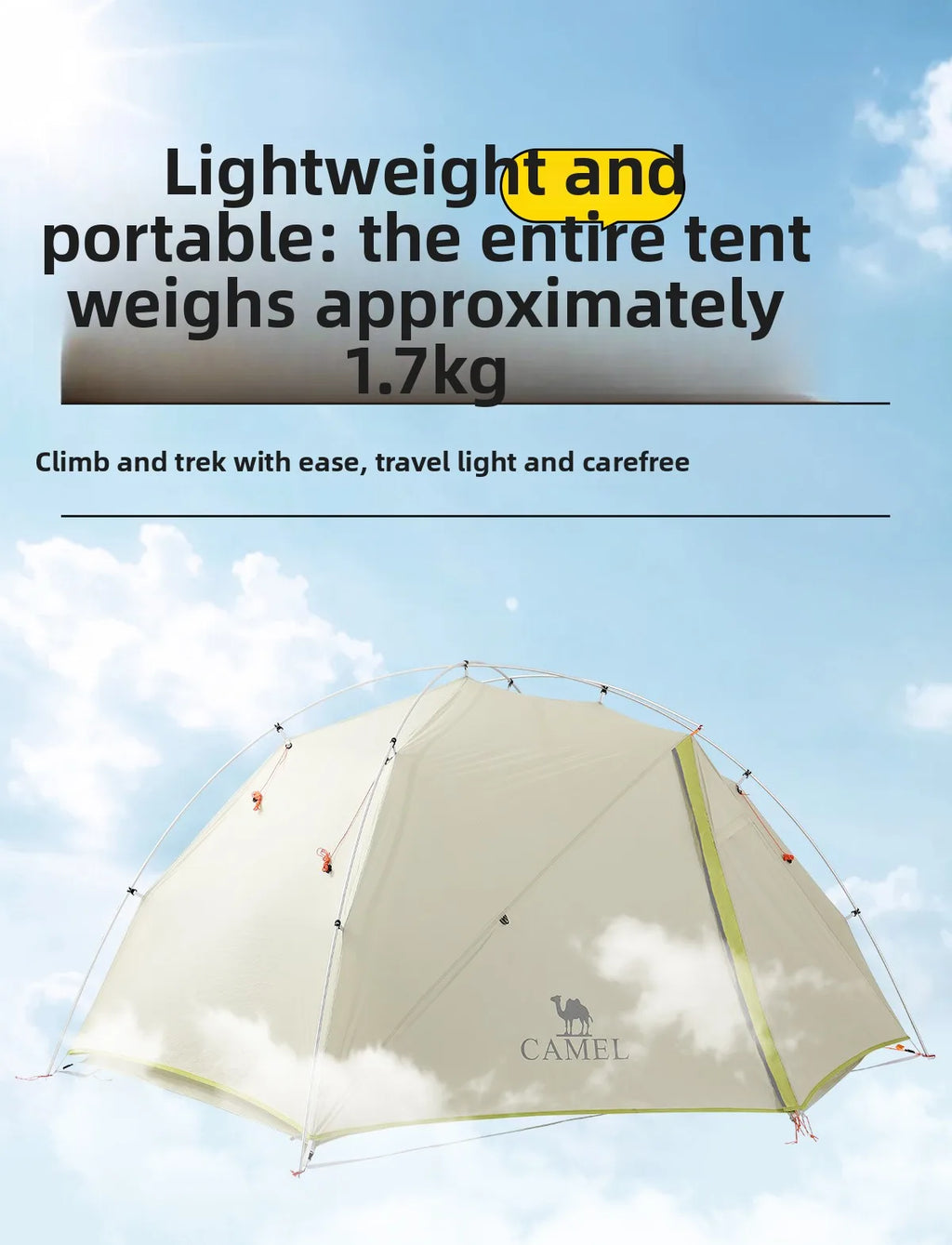 Golden Camel 20D Ultralight Travel Tent 1-2 People Waterproof Hiking Survival Outdoor Camping Portable Backpacking Shelter Tent