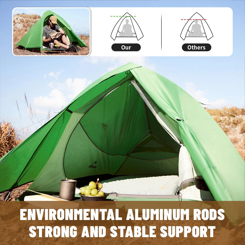 Naturehike 2026 New Cloud Base Tent Ultralight Waterproof Large Foyer Shelter Tent Travel 1-2 Person Portable Camping Tents
