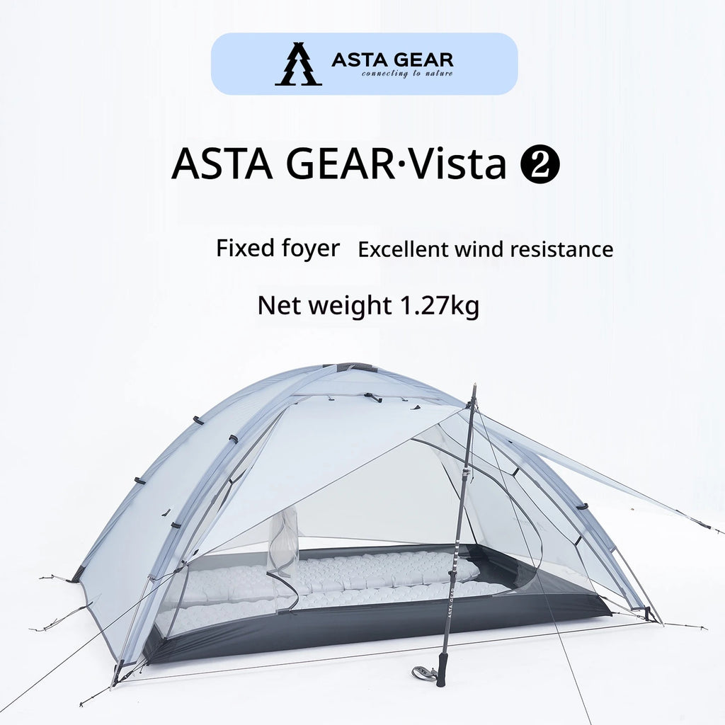 Astagear Vista 2  2-Person Lightweight Silicone-Coated Fast Setup Outdoor Camping Tent, Windproof & Waterproof for Hiking & Mou