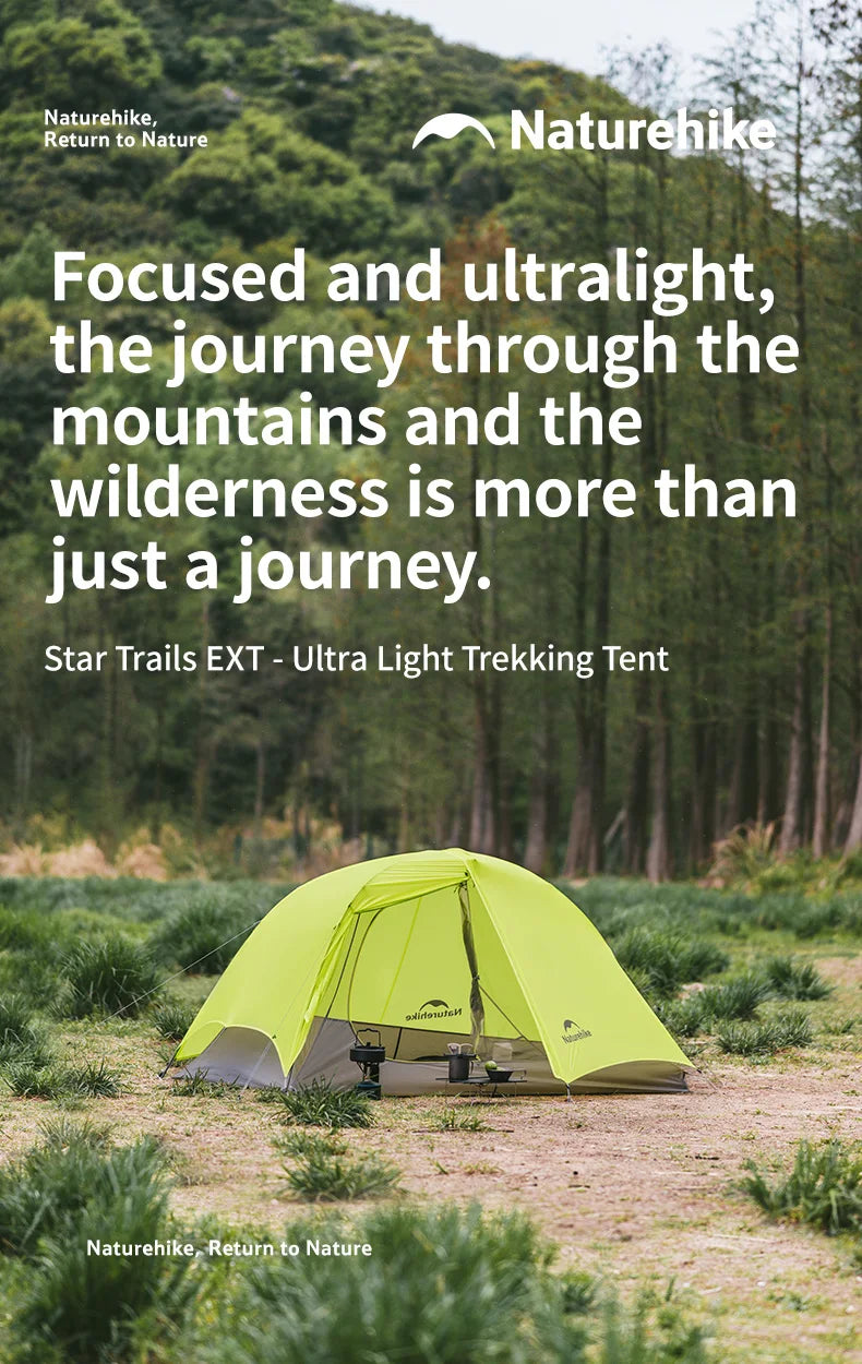 Naturehike Trails EXT Trekking Tent Outdoor Camping Overnight Waterproof Anti-storm Single Person Hiking Tents Sun Shelter