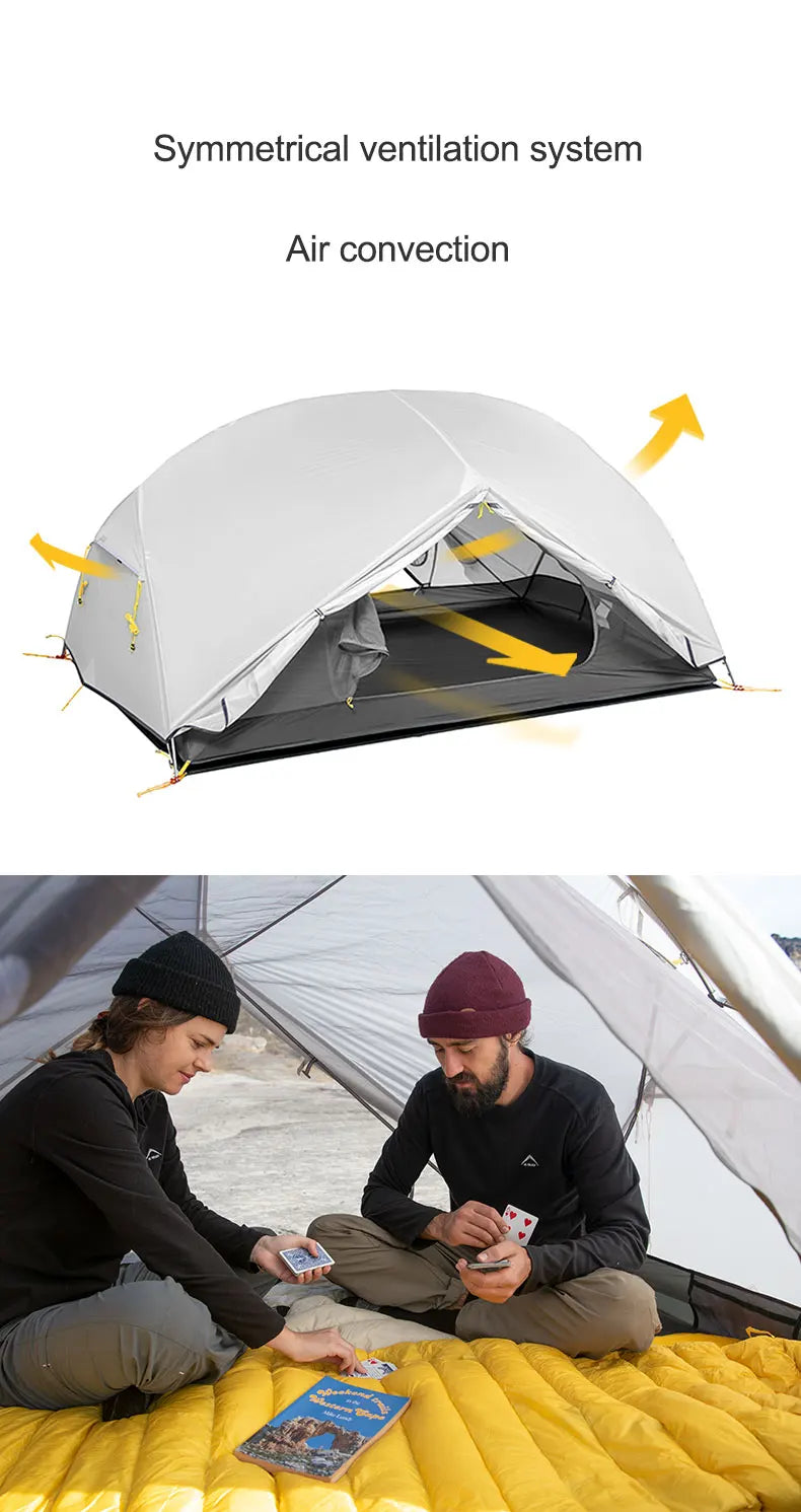 Naturehike Mongar UL PRO 1-3 People Tent 20D Ultralight Travel Waterproof Hiking Survival Outdoor Camping Portable Sun Shelter