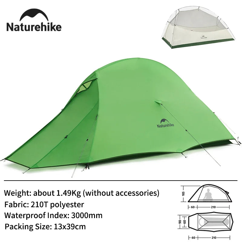 Naturehike 2026 New Cloud Base Tent Ultralight Waterproof Large Foyer Shelter Tent Travel 1-2 Person Portable Camping Tents