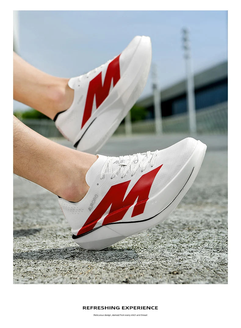 Sports Running Shoes Man Carbon Plate Walking Sneakers Shock-Absorbing Marathon Racing Athletics Training Walking Casual Shoes