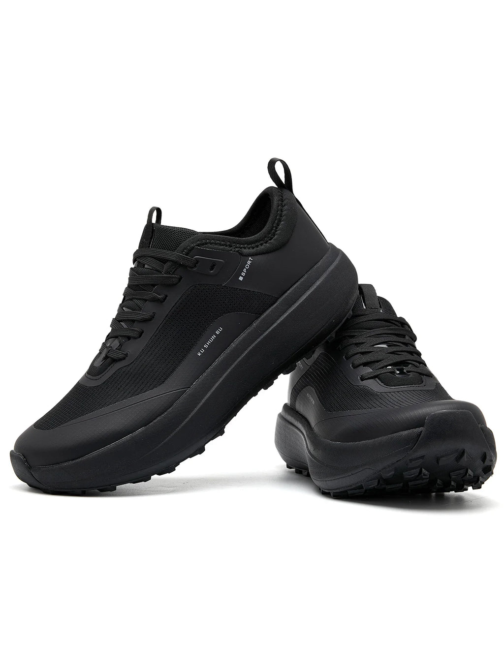 Men's Outdoor Athletic Shoes with Anti-Slip, Wear-Resistant, Breathable, and Casual Design in Black