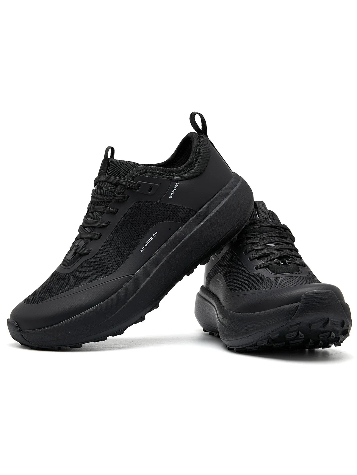 Men's Outdoor Athletic Shoes with Anti-Slip, Wear-Resistant, Breathable, and Casual Design in Black