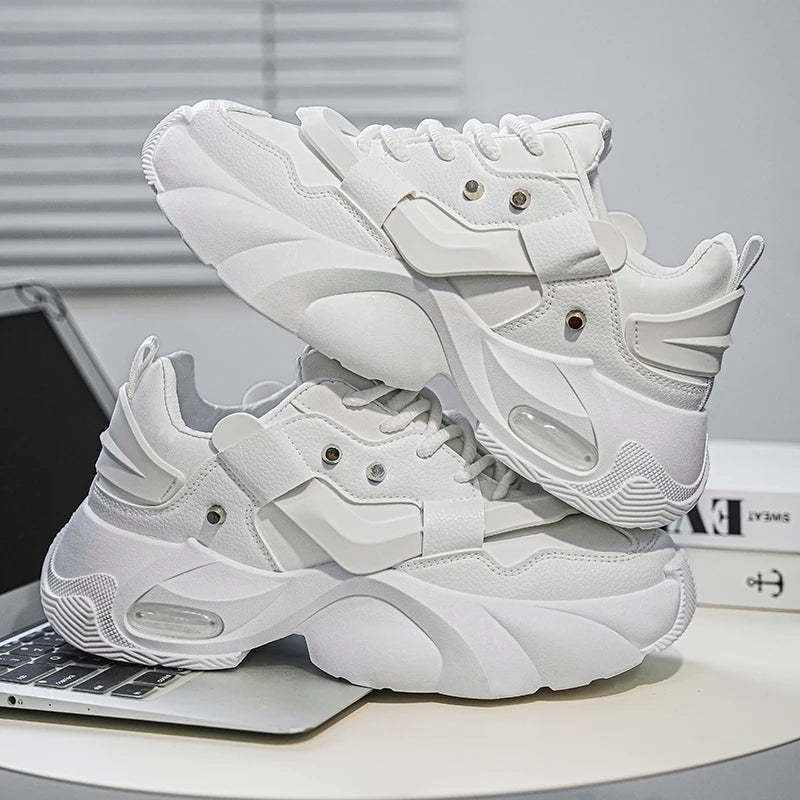Fashionable Men's Casual Sports Shoes, with Thick Soles That Are Wear-Resistant and Height-Increasing, Comfortable and Breathable, Suitable for Both Sports and Leisure